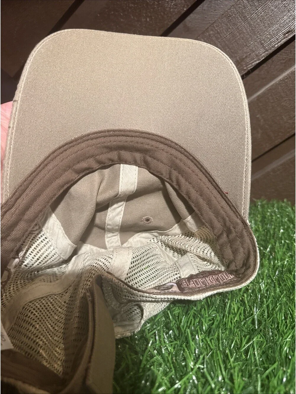 Dri Duck Whitetail Deer Hat Trucker Cap Mesh Back Embroidered Wildlife Khaki